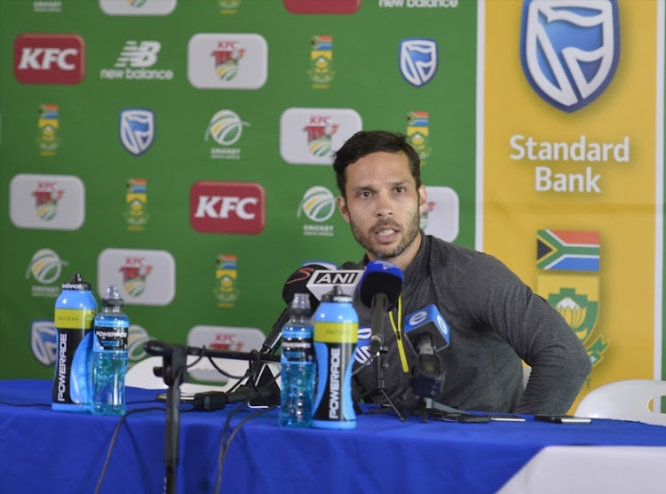 Farhaan Behardien during the South African national mens cricket team training session and press conference at PPC Newlands on February 23, 2018 in Cape Town, South Africa.