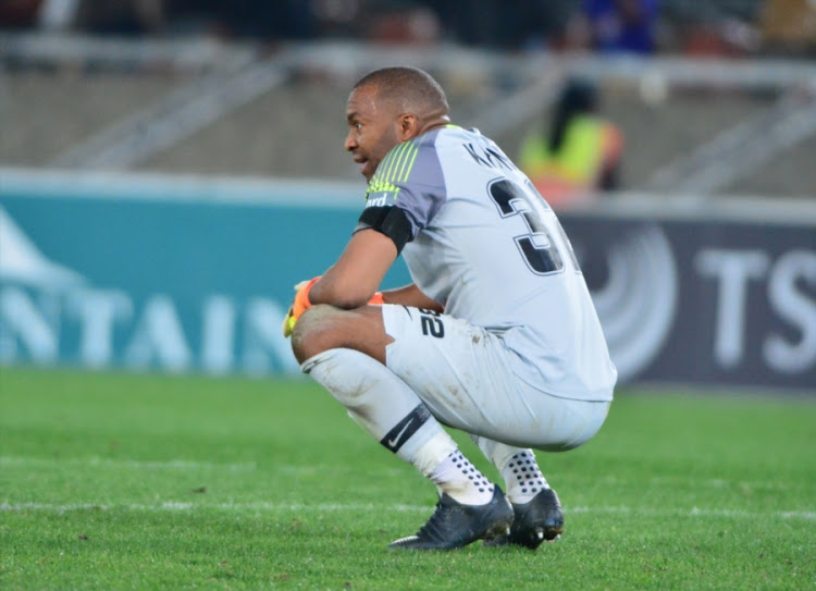 Kaizer Chiefs captain and goalkeeper Itumeleng Khune looks dejected after the 1-1 Absa Premiership match against Baroka FC at Peter Mokaba Stadium on August 14, 2018 in Polokwane, South Africa.