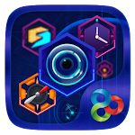 Neon Blue GO Launcher Apk