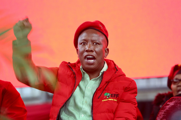 EFF leader Julius Malema adresses a Women's day Rally in Edendale, Pietermaritzburg.