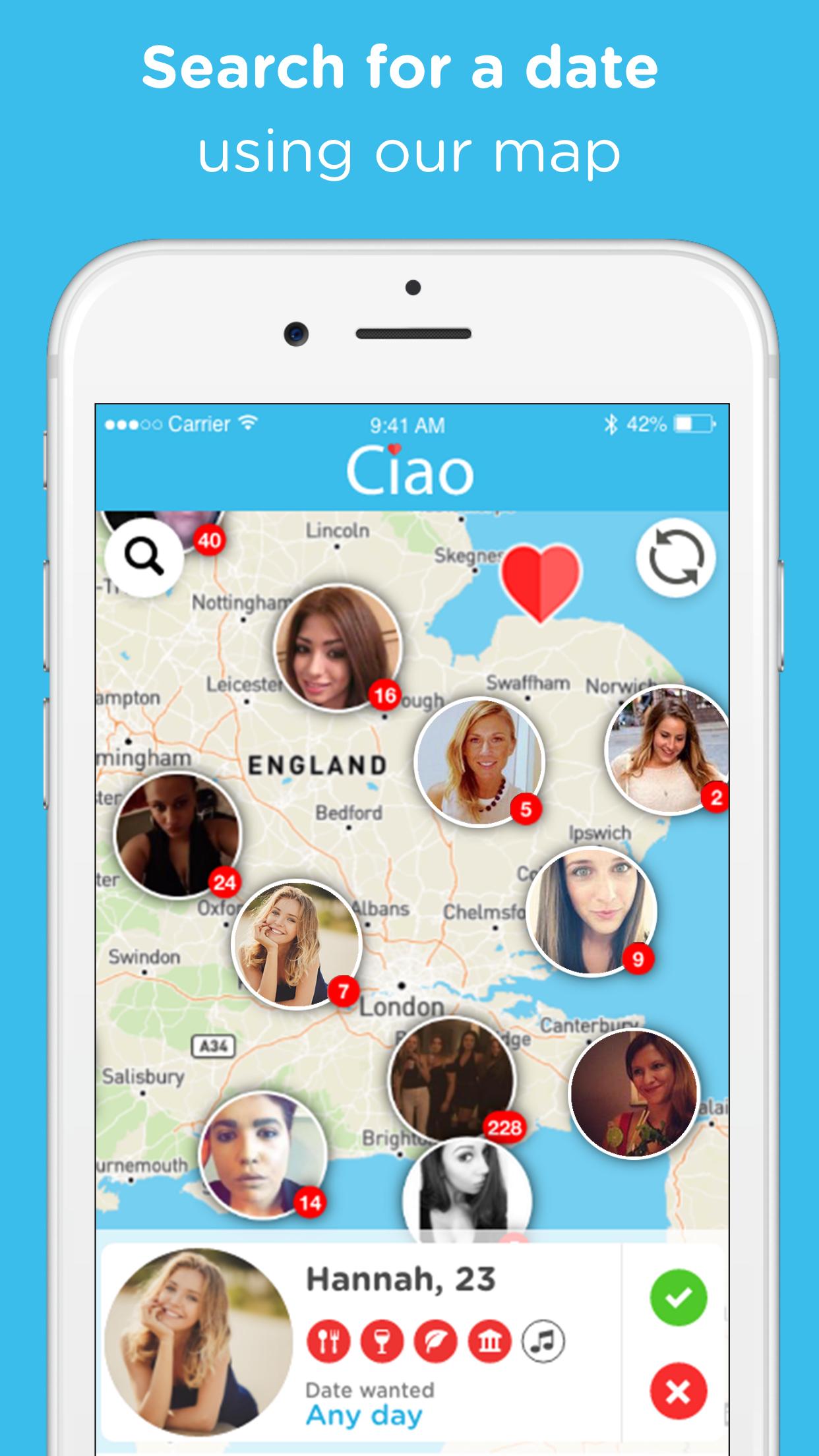 Android application Ciao Date screenshort