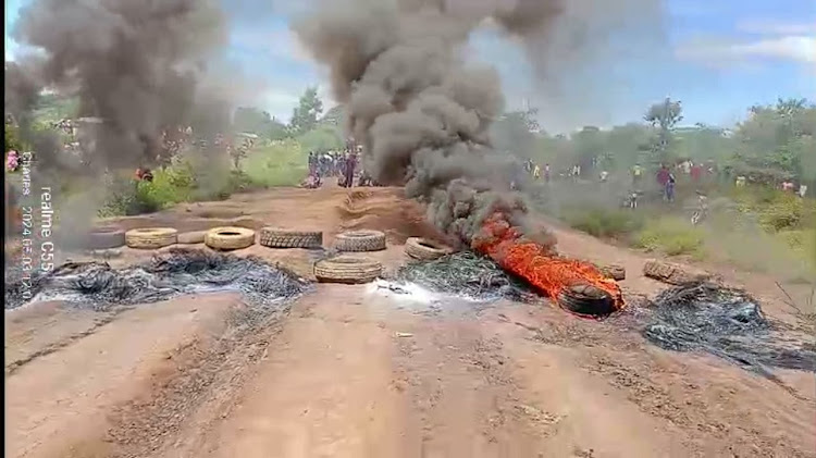 Residents of Rombo in Kajiado blocked the Illasit-Taveta road on May 3 because of its bad state.