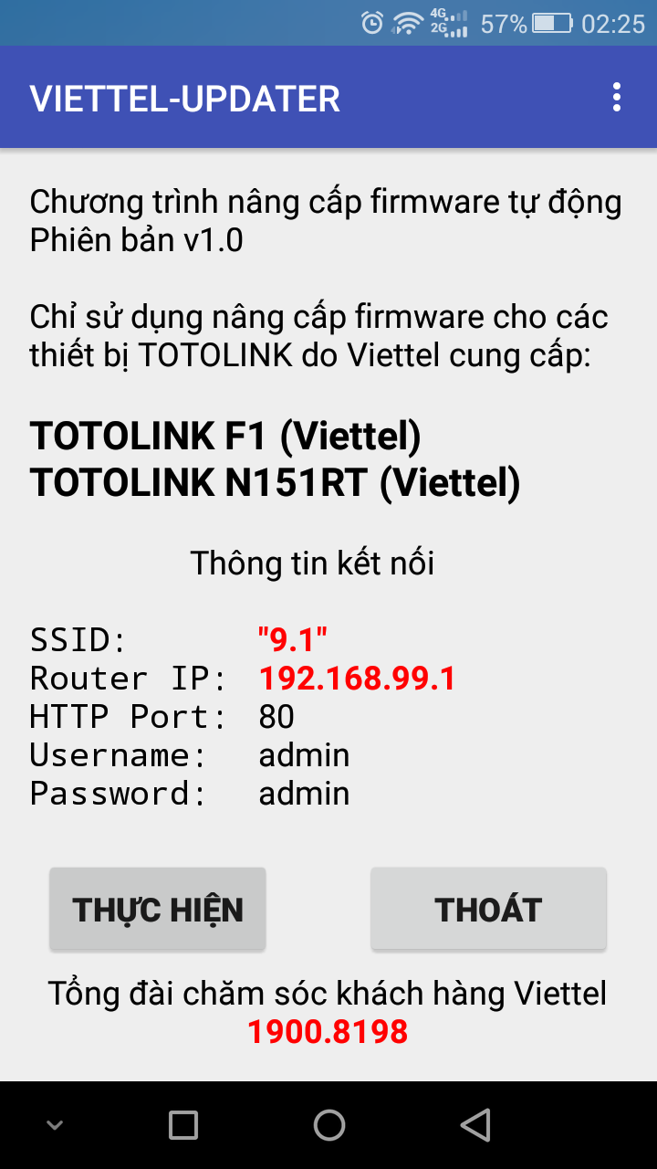 Android application viettel-updater-v1.0.0 screenshort