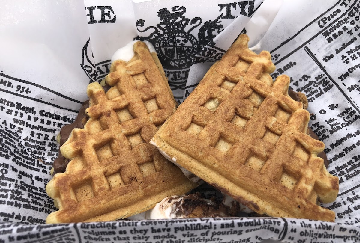 Amazing s’mores waffles. So warm, it just melts in your mouth.