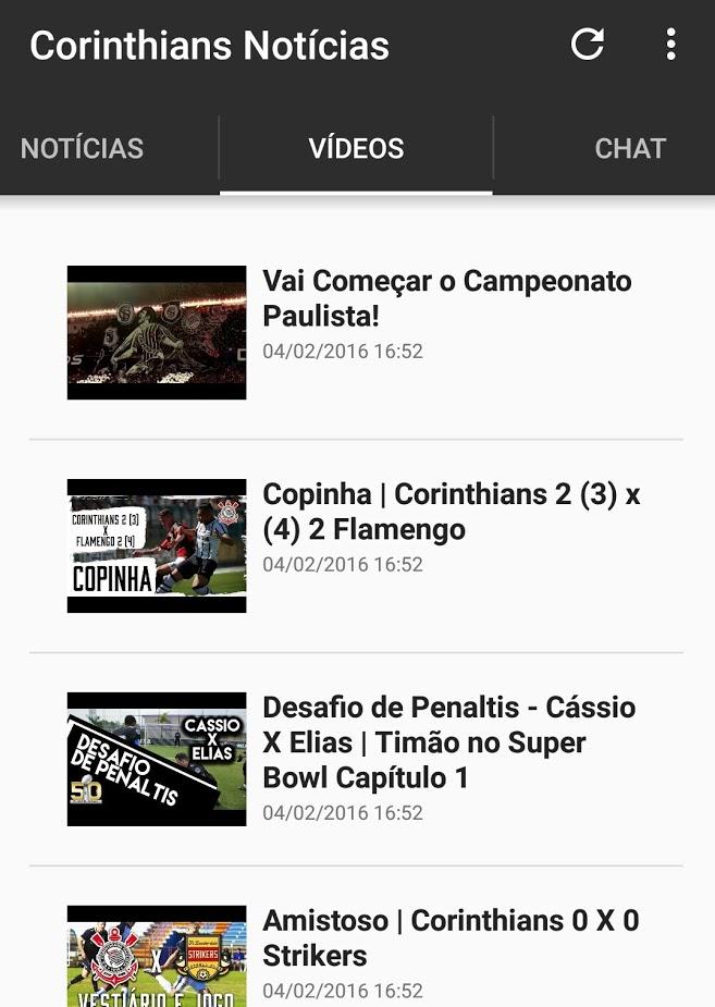 Android application Corinthians Notícias screenshort