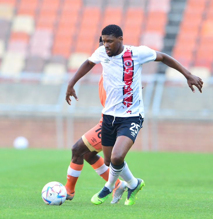 FILE IMAGE: Baxolise Khotso of Hungry Lions FC during the Motsepe Foundation Championship match between Polokwane City and Hungry Lions FC at New Peter Mokaba Stadium on October 02, 2022 in Polokwane, South Africa.