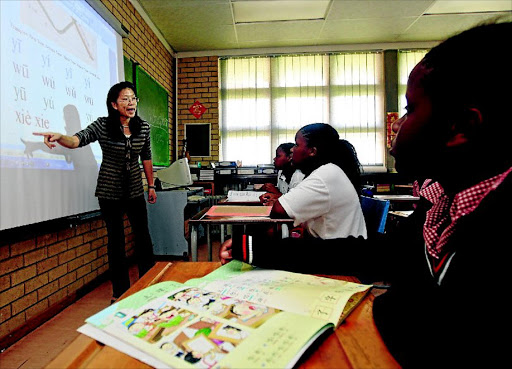 LESSON OR POISON?: Mandarin teacher Angela Liu in class with some of her pupils. The subject will be taught in public schools next year, a decision that has been criticised in many quarters. Photo: KATHERINE MUICK-MERE