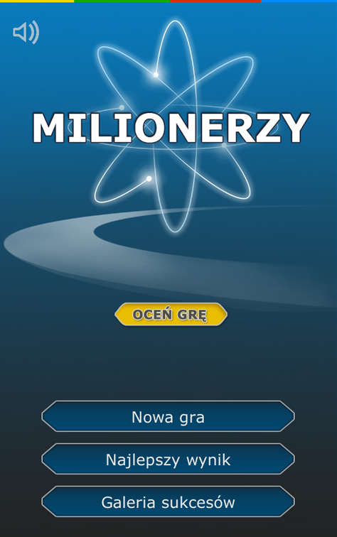 Android application Milionerzy screenshort