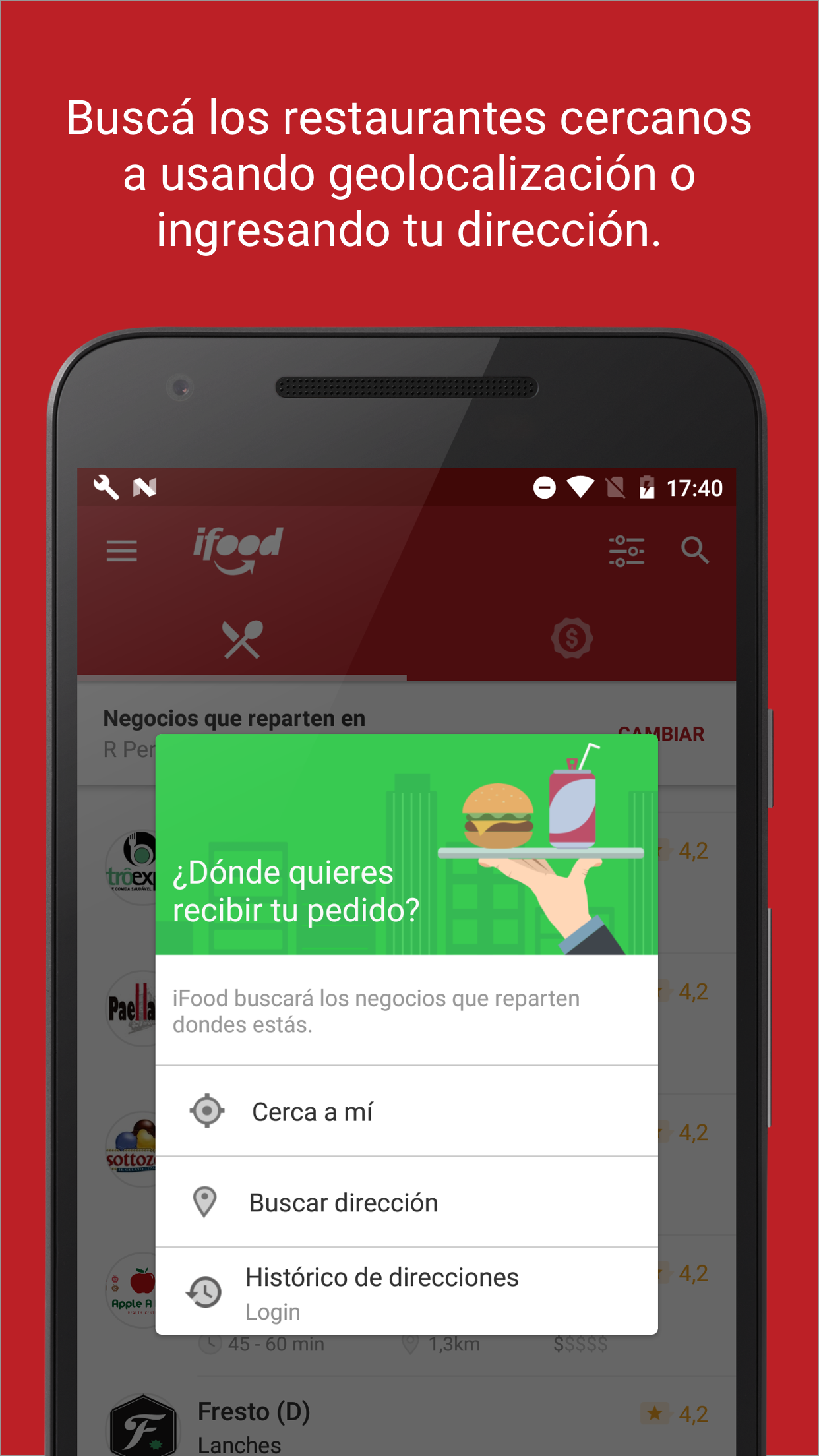 Android application iFood: Pedir Comida e Mercado screenshort