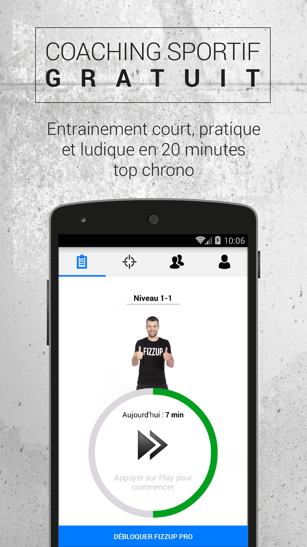 Android application FizzUp - Fitness Workouts screenshort