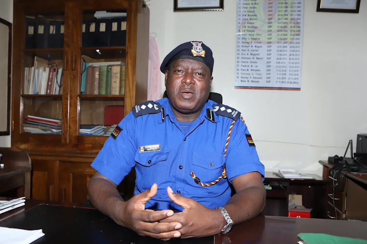 Nairobi Central subcounty police commander Raphael Kimilu during an interview with the Star newspaper at his office on December 22