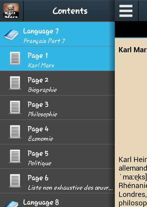 Android application Biography of Karl Marx screenshort