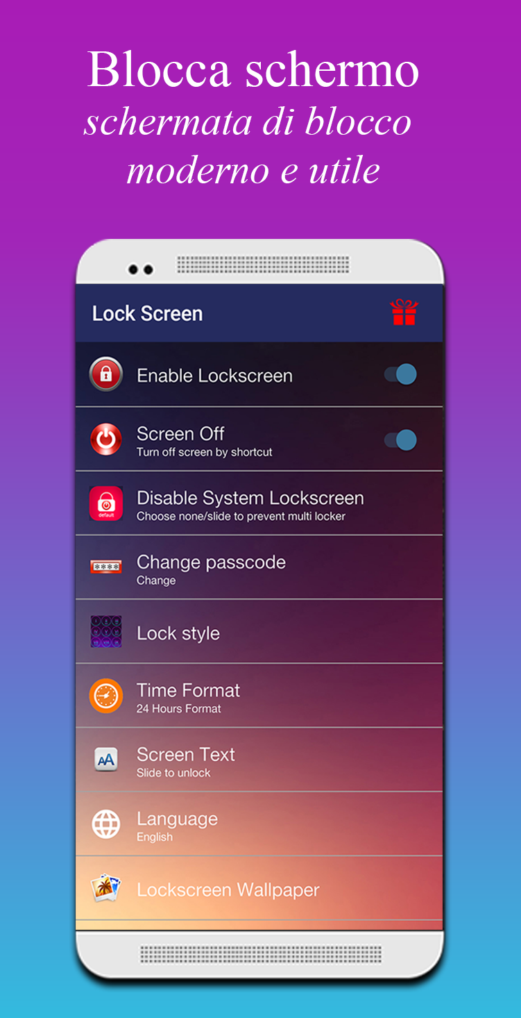 Android application lock screen screenshort