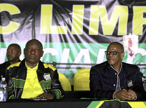 President Cyril Ramaphosa and general secretary Ace Magashule at the ANC provincial conference in Polokwane, Limpopo, at the weekend. Ramaphosa applauded the outcome.