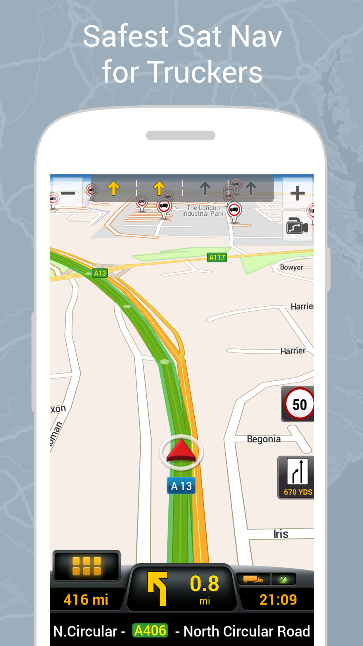 Android application CoPilot Truck Europe Region screenshort