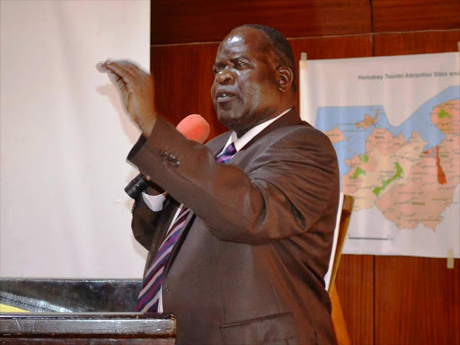 Homa Bay governor Cyprian. Three aspirants have lined up for the ODM ticket in a bid to unseat him./FILE