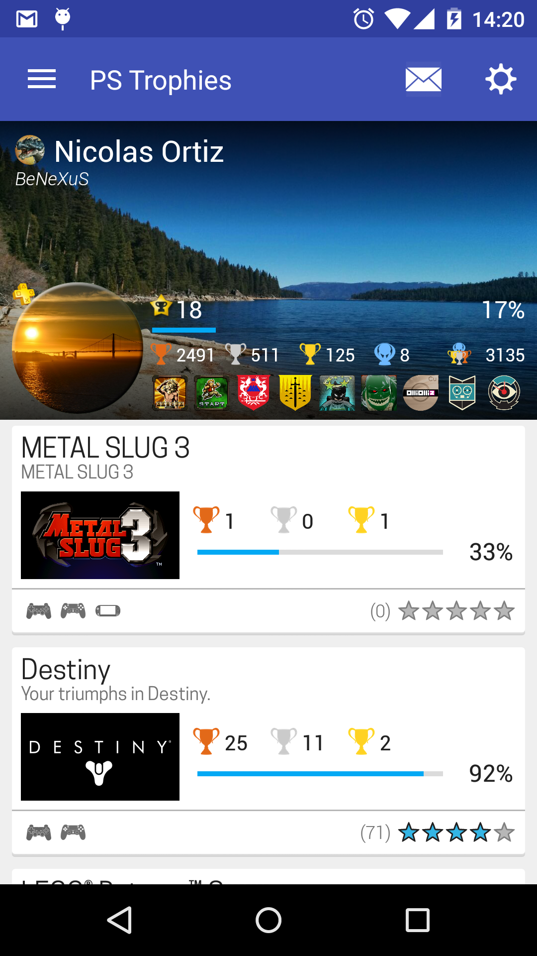 Android application PS Trophies PRO screenshort