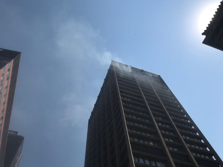 The Gauteng Health Department building on fire in the Johannesburg CBD.