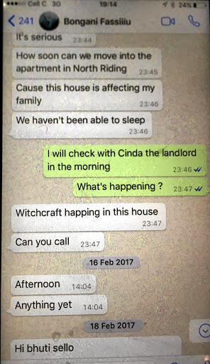 The WhatsApp chats between Bongani Fassie and Chicco Twala.
