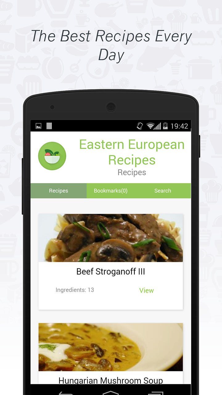 Android application Eastern European Cuisine screenshort