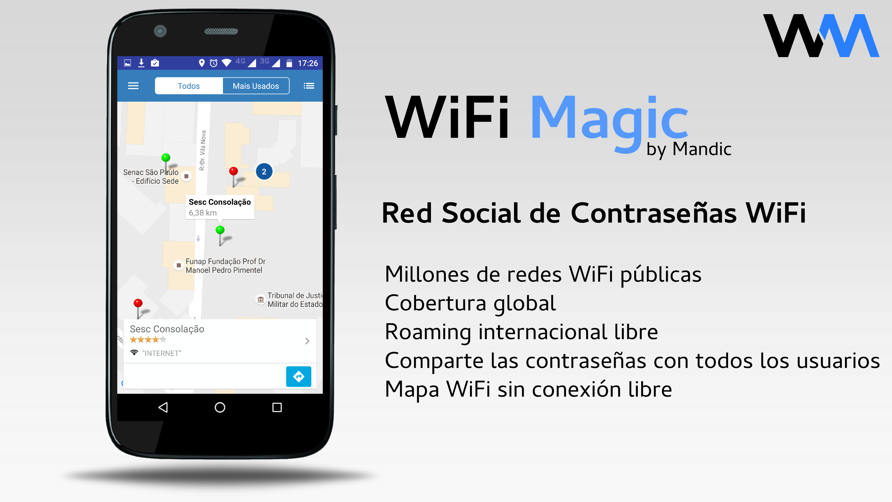 Android application WiFi Magic by Mandic Passwords screenshort