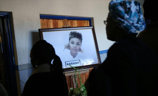 The memorial service of Karabo Mokoena. The 22-year-old was found dead and her remains set alight in Lyndhurst‚ on April 29.