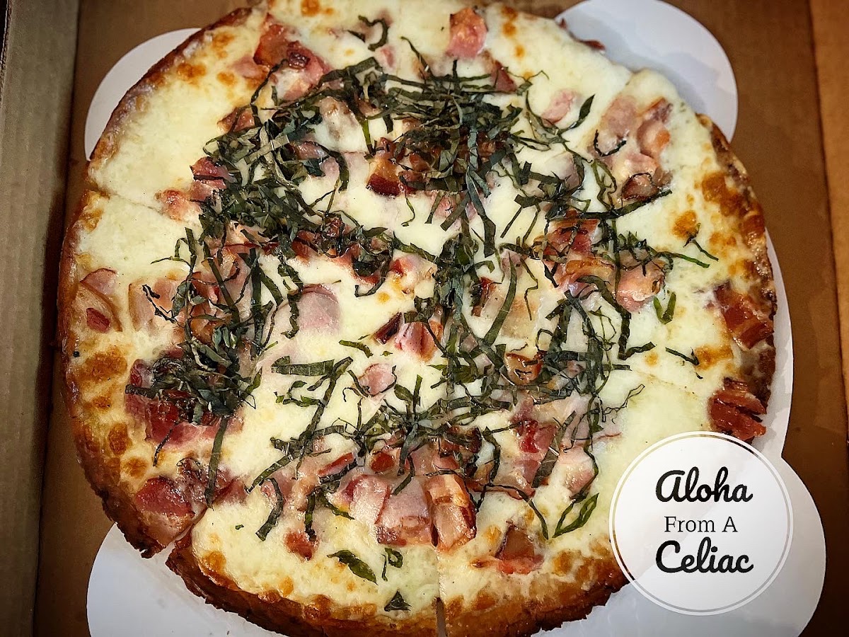 Gluten Free Pancetta Gorgonzola Pizza