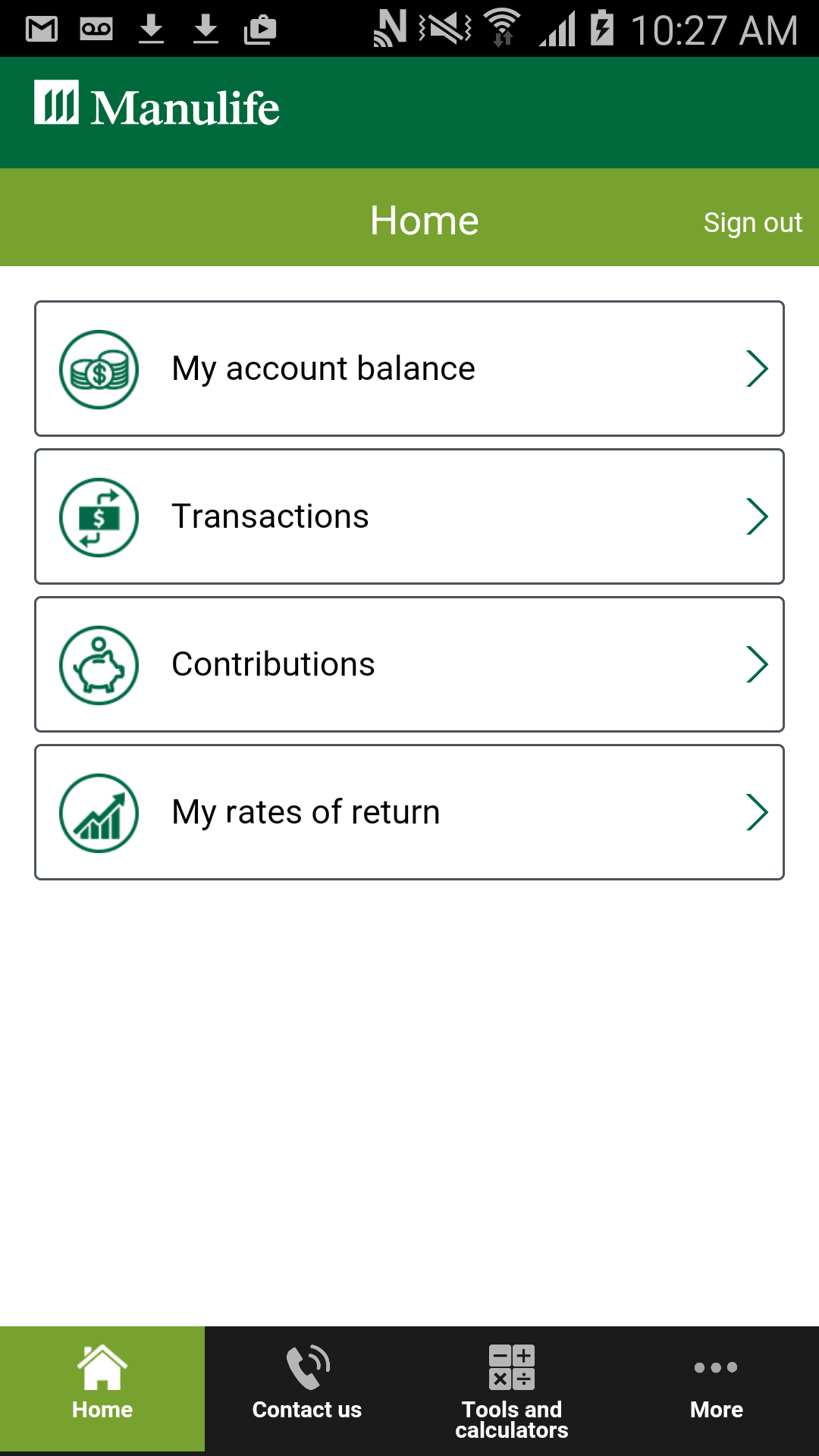 Android application Manulife GRS Mobile screenshort