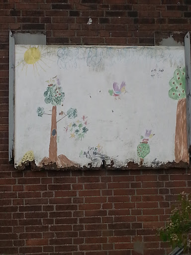 Faded Kid's Drawing Mural