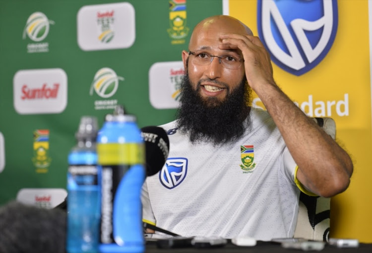 Hashim Amla of South Africa during day 2 of the 2nd Sunfoil Test match between South Africa and Australia at St Georges Park on March 10, 2018 in Port Elizabeth.