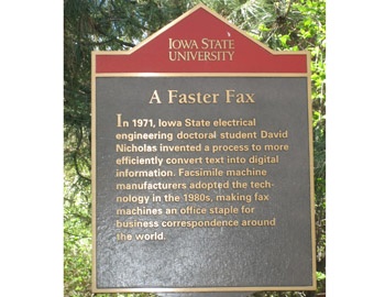 In 1971, Iowa State electrical engineering doctoral student David Nicholas invented a process to more efficiently convert text into digital information. Facsimile machine manufacturers adopted the...
