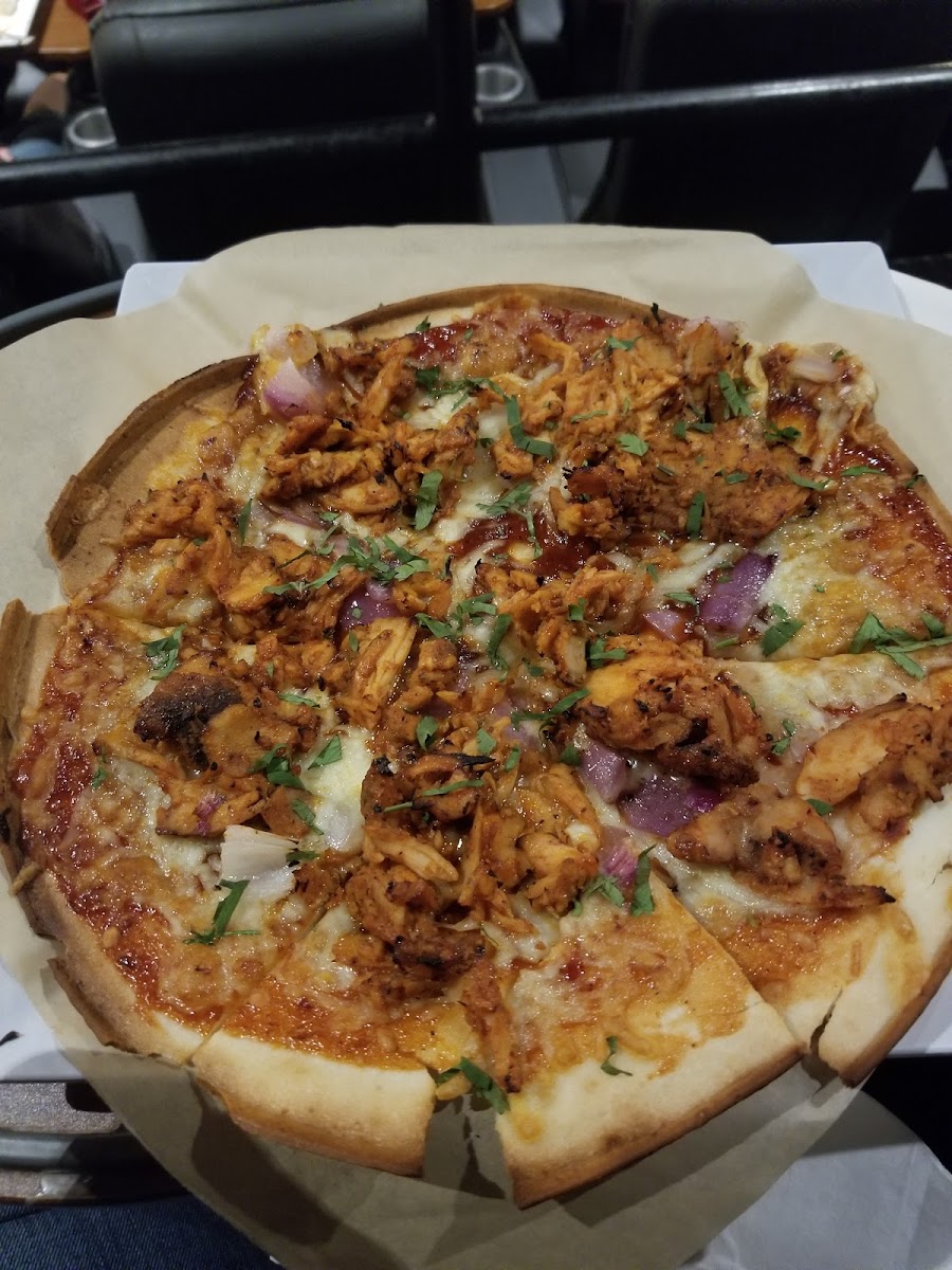 Bbq chicken pizza on gluten free crust