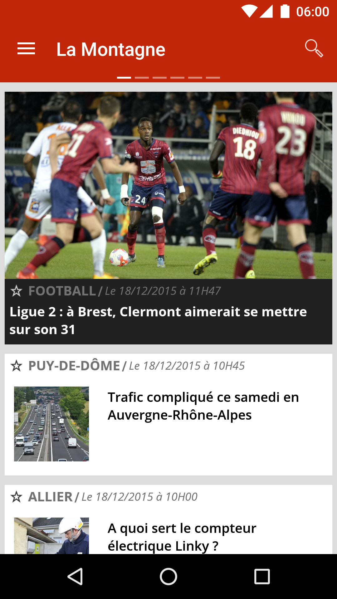 Android application La Montagne screenshort