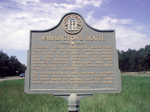 President Washington passed here early on the morning of Tuesday, May 17th, 1791, enroute to the home of William Skinner with whom he had breakfast. The Skinner home, still standing (1953), is...