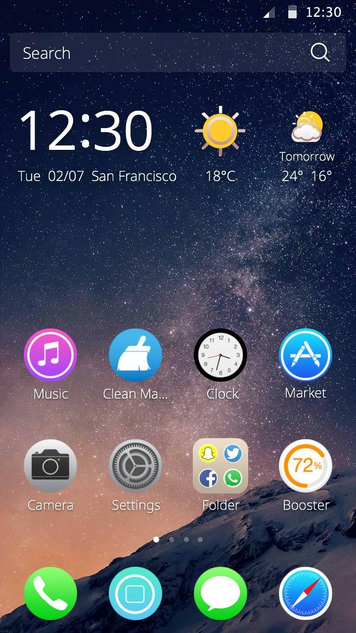Android application Tech Starry Sky Theme screenshort