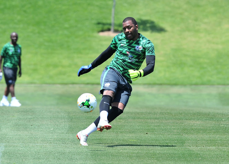 Itumeleng Khune of South Africa during the 2019 African Cup of Nations Qualifier South Africa training session at Steyn City School, Johannesburg on 14 November 2018.