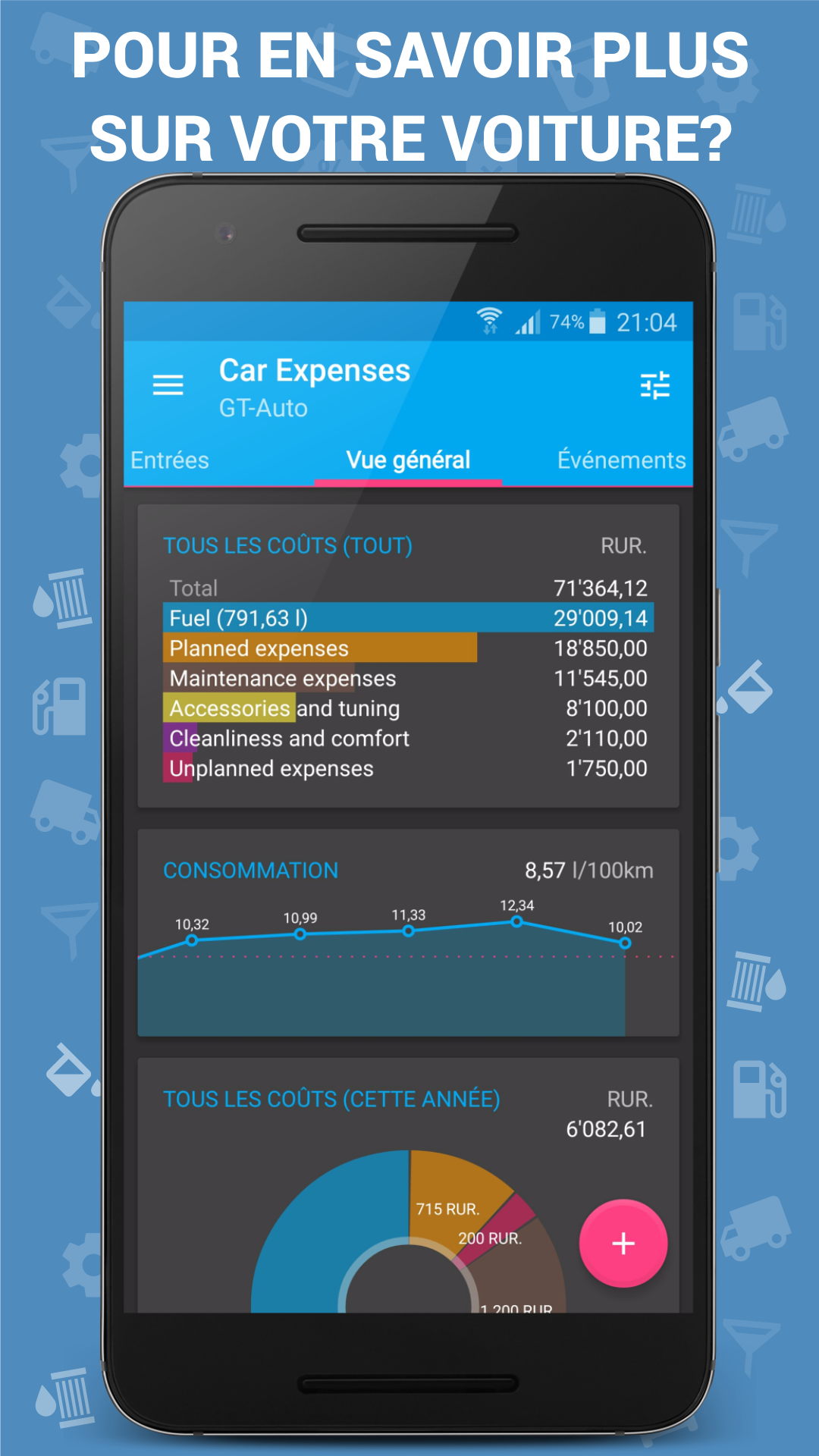 Android application Car Expenses Manager screenshort