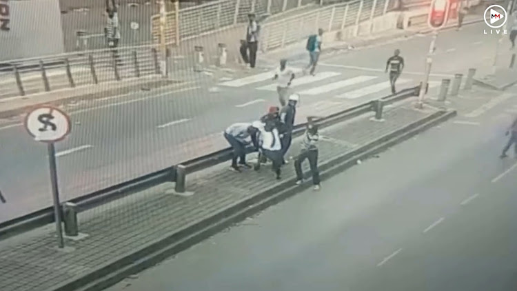 A still of the footage of schoolboy who was strangled and robbed in Hillbrow, Johannesburg.