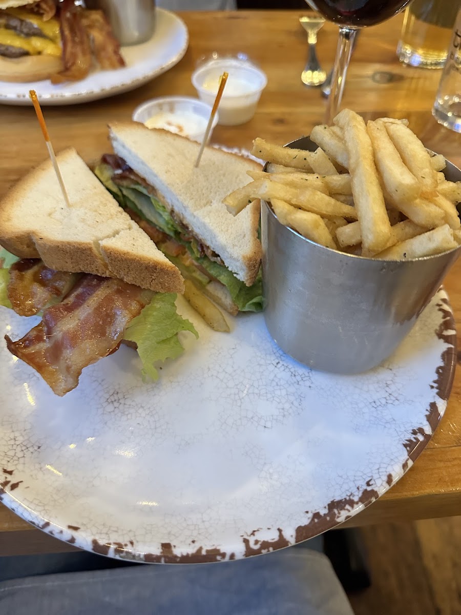 GF avocado BLT and fries