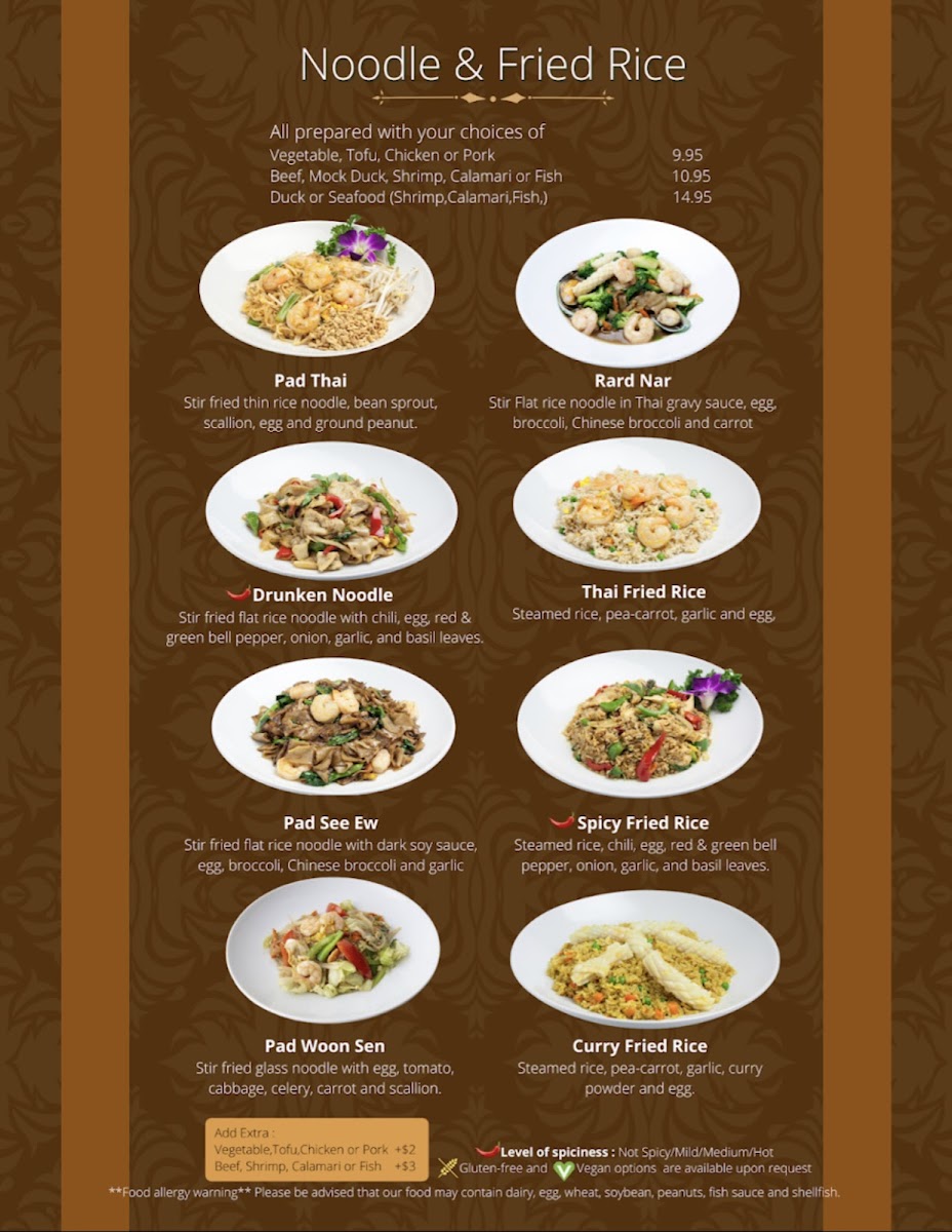 Little Thai Kitchen gluten-free menu