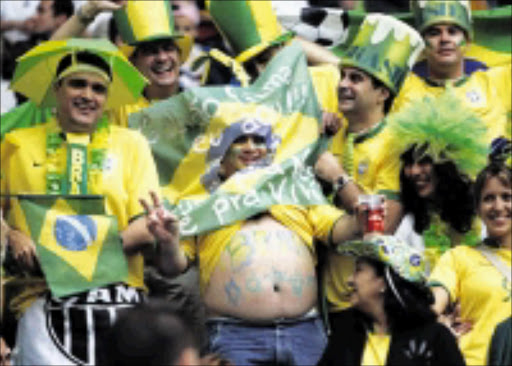 COLOURFUL: Thousands of Brazil supporters are expected to arrive in South Africa for the Confederation Cup taking place here soon. Cicra 2009. Pic. Unknown.