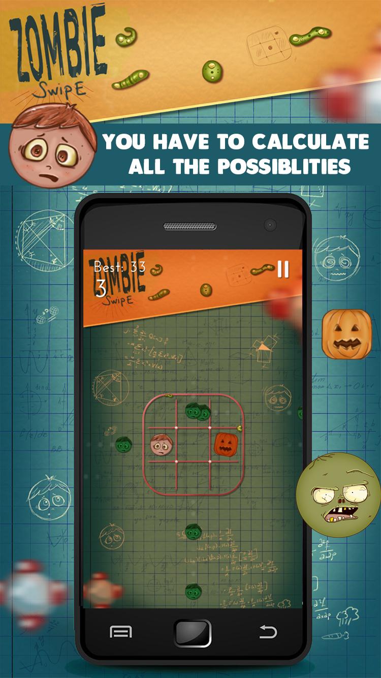 Android application Zombie Swipe - Cowardly Hero screenshort