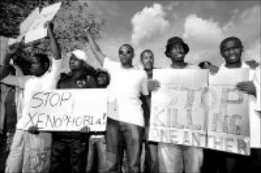 ENOUGH: Musicians and radio personalities marched against xenophobic attacks in Wattville, Ekurhuleni. Pic. Veli Nhlapo. 19/05/2008. © Sowetan.