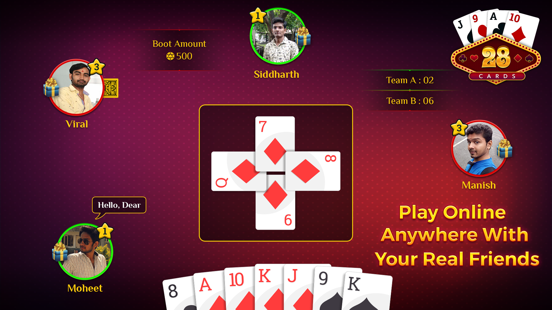 Android application 28 Card Game screenshort