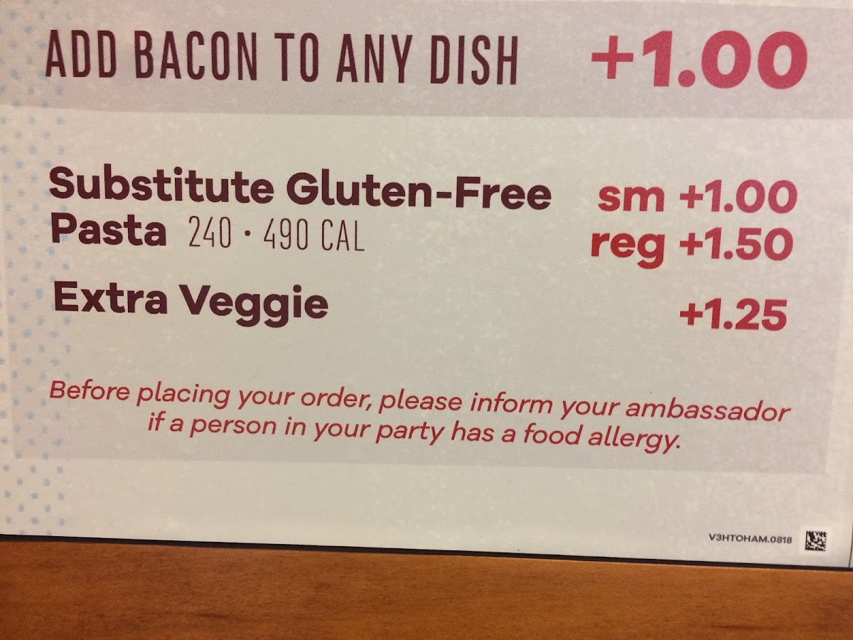 Noodles and Company gluten-free menu