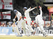 SHAKY START: England captain Andrew Strauss is bowled during the final day of the second test against Sri Lanka in Colombo yesterday. Strauss is under pressure for his batting and leadership Picture: GALLO IMAGES