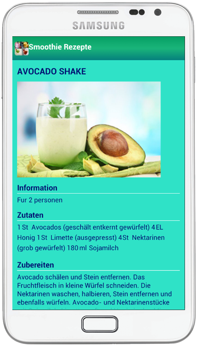 Android application Smoothie Rezepte screenshort