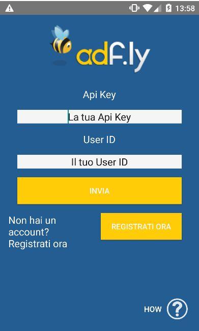 Android application Adfly Link Generator screenshort