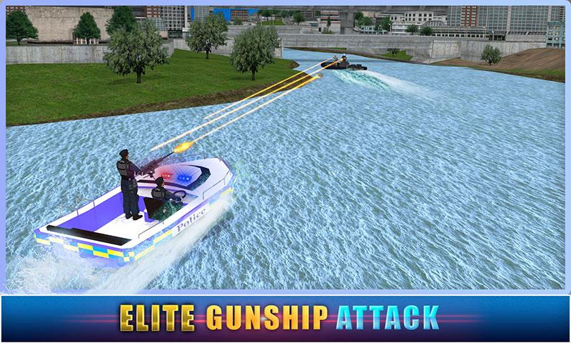 Android application Police Boat Chase: Crime City screenshort