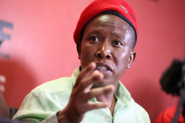 EFF leader Julius Malema at a press briefing in Johannesburg. File photo.